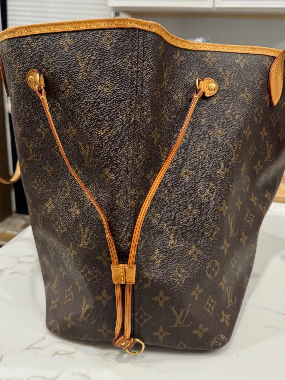 Louis Vuitton Monogram Canvas Tote in Brown and Tan Leather